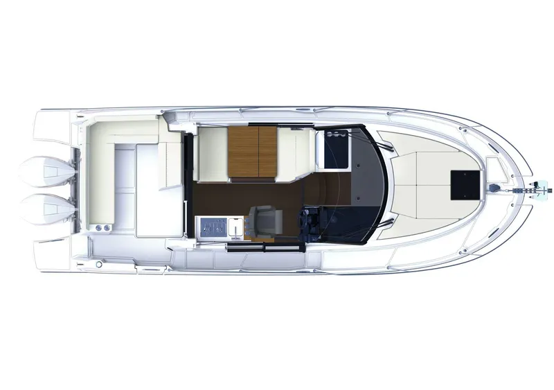 Slide: The Image of 2025 Beneteau Antares 9 boat layout, top view, showcasing interior and exterior design. - 29