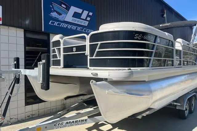 Slide: The Image of 2023 Godfrey Sweetwater 2286 FS pontoon boat on trailer at CIC Marine. - 5
