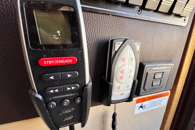 Slide: The Image of Control panel of a 2019 Ranger Tugs R-31 CB with Garmin and Volvo Penta systems. - 20