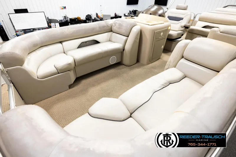 Slide: The Image of Luxurious interior of 2004 Smoker Craft 820 Infinity Cruise pontoon boat. - 10