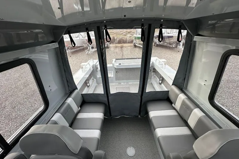 Slide: The Image of Interior of 2026 Hewescraft 190 Sea Runner Hardtop, featuring spacious seating and modern design. - 8