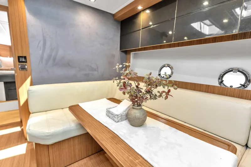 Slide: The Image of Luxurious interior of 2014 Azimut Atlantis 48 yacht with elegant seating and decor. - 13