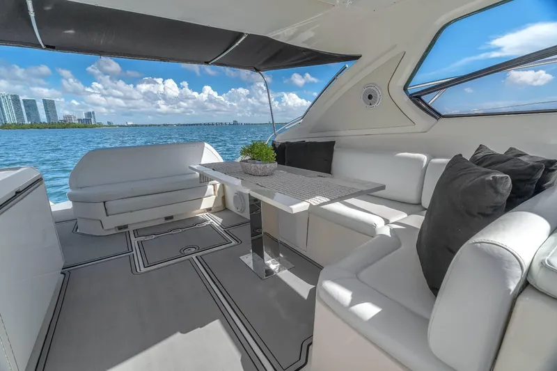 Slide: The Image of Luxurious interior of 2014 Azimut Atlantis 48 yacht with ocean view. - 9
