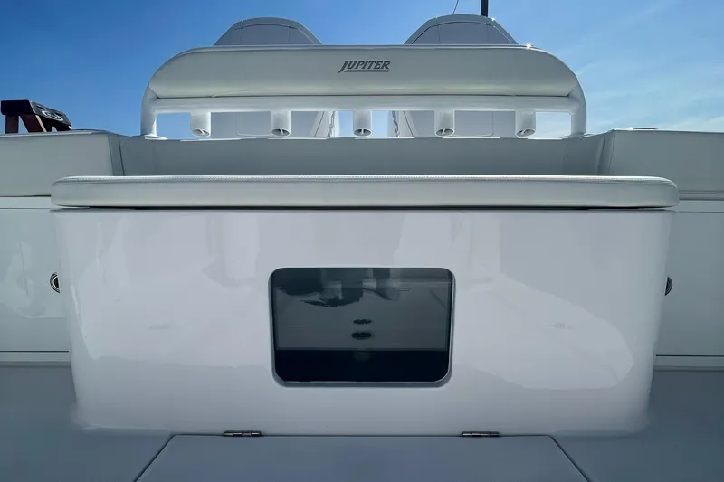 Slide: The Image of 2023 Jupiter 40 boat stern with seating and storage compartment. - 17