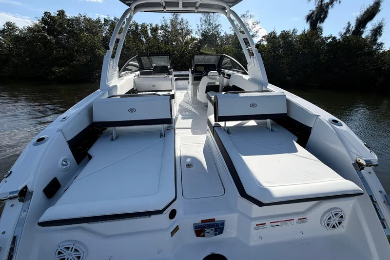 Slide: The Image of 2026 Cobalt R8 Outboard boat interior with sleek seating and modern design. - 13