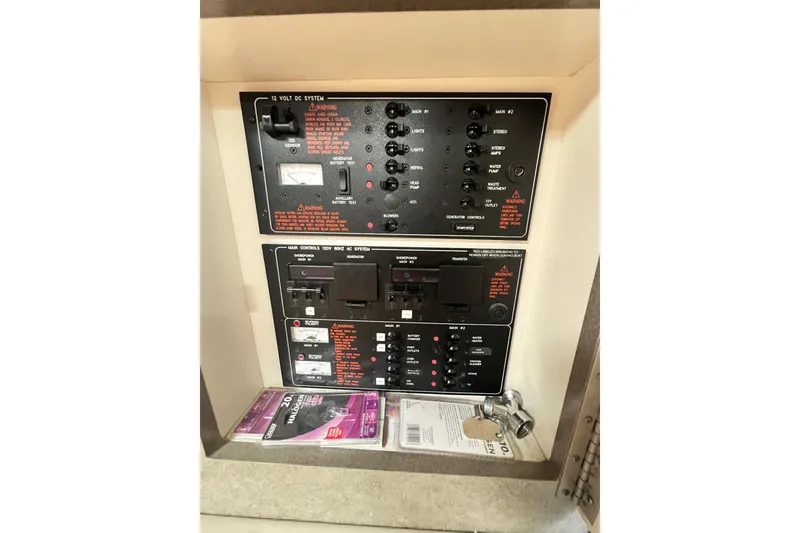 Slide: The Image of Electrical control panel of a 2006 Formula 40 Performance Cruiser boat. - 30