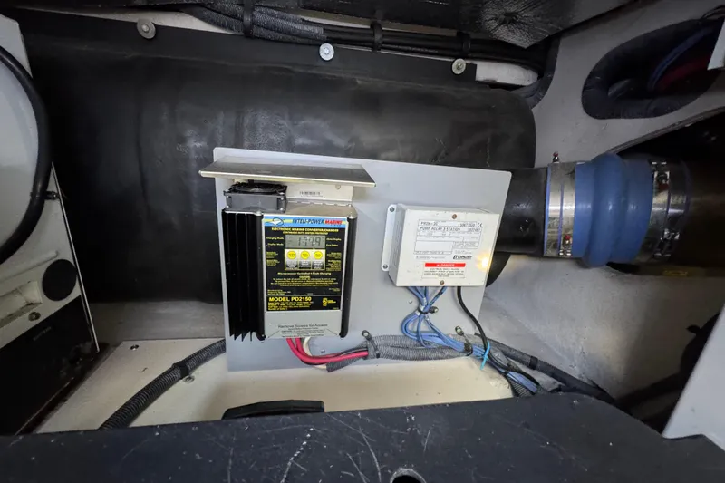 Slide: The Image of Electrical components inside a 2005 Sea Ray 500 Sedan Bridge yacht. - 83