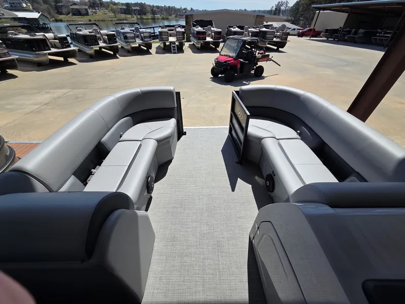 Slide: The Image of Interior of the 2026 Bentley Pontoons Legacy 220 Navigator. - 3