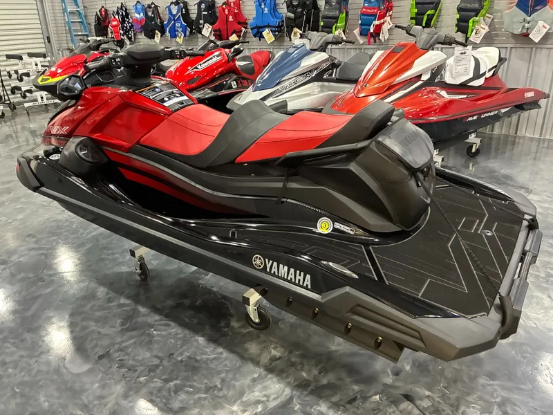 Slide: The Image of 2024 Yamaha VX Limited jet ski in a showroom. - 3