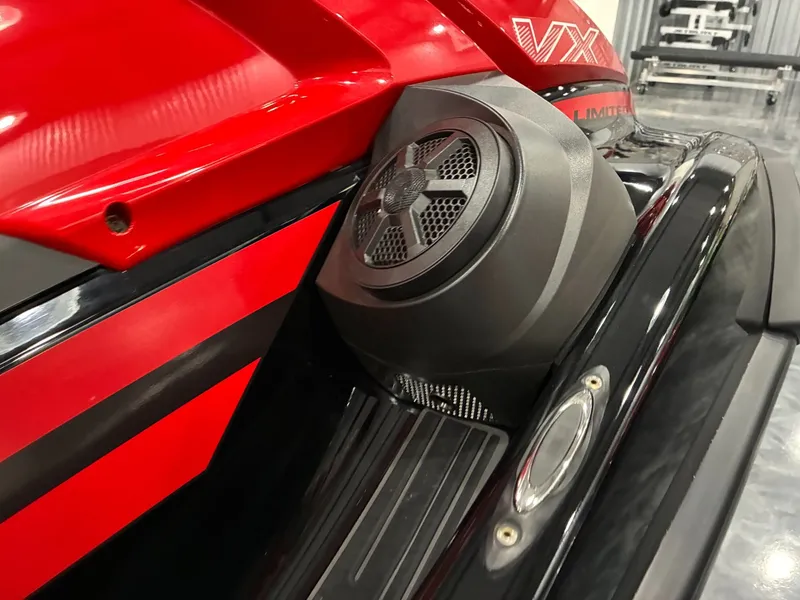 Slide: The Image of Close-up of a 2024 Yamaha VX Limited jet ski with speaker. - 5