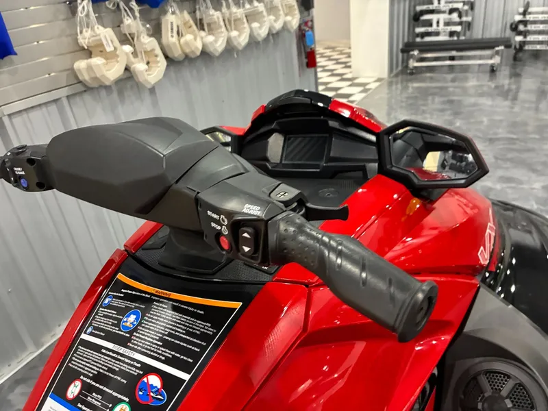 Slide: The Image of 2024 Yamaha VX Limited jet ski dashboard with red design. - 6