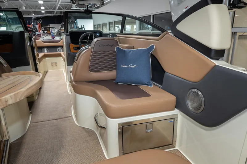 Slide: The Image of 2026 Chris-Craft Sportster 28 interior with luxurious seating and elegant design. - 17