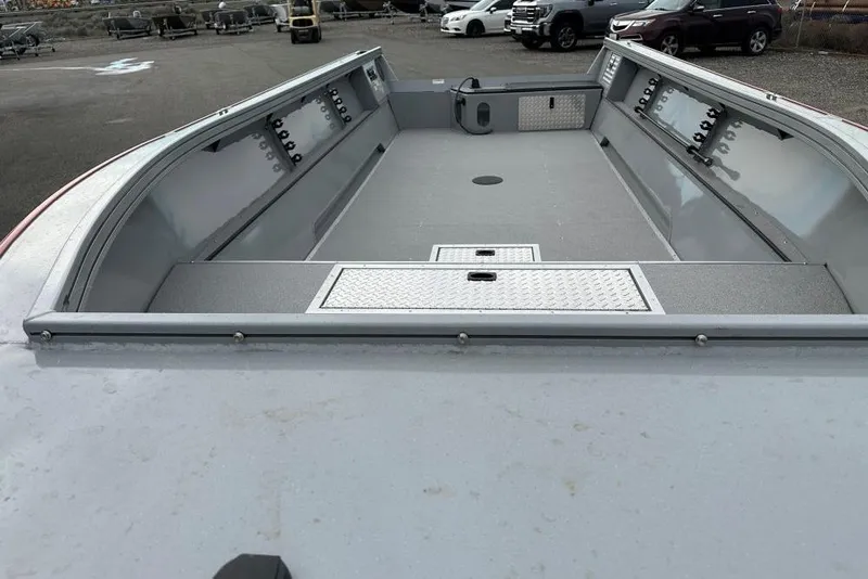 Slide: The Image of 2026 Smoker Craft Pro V Sportsman 2072 TL boat interior, spacious deck, storage compartments. - 5