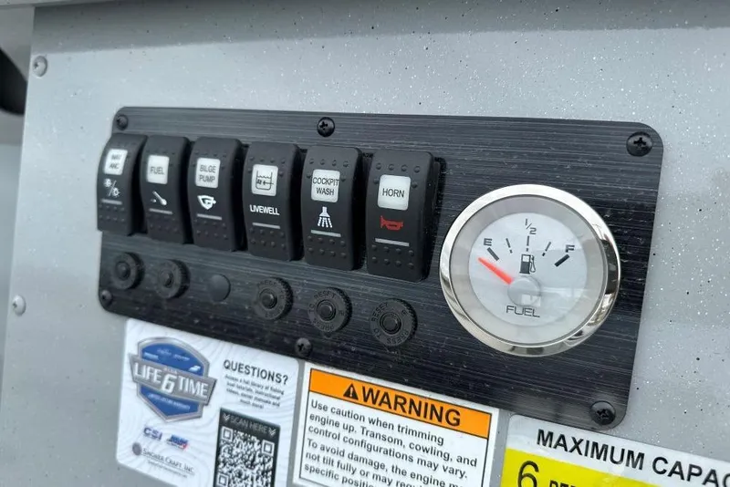 Slide: The Image of Control panel of 2026 Smoker Craft Pro V Sportsman 2072 TL boat. - 6