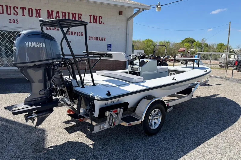 Slide: The Image of 2026 Chittum Skiffs 18 Laguna Madre boat with Yamaha motor at Houston Marine. - 3