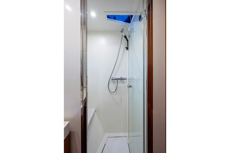 Slide: The Image of Modern shower cabin in 2020 Riva 38' Rivamare yacht bathroom. - 26
