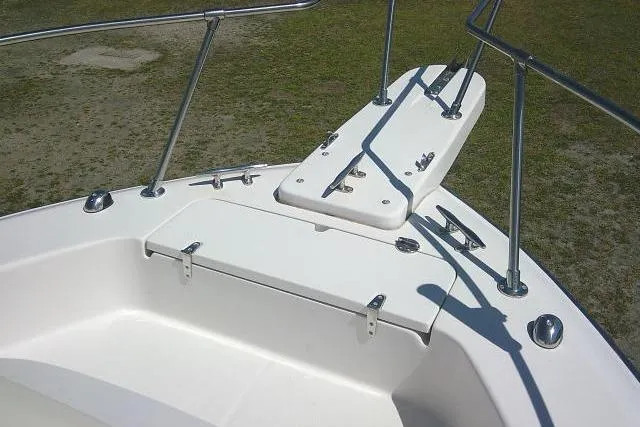 Slide: The Image of Bow of 2004 Grady White 27 Islander boat with stainless steel railings. - 59