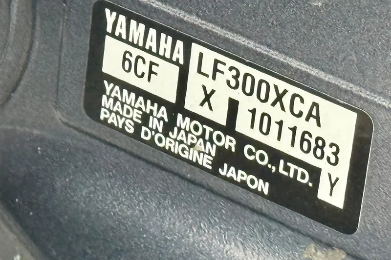 Slide: The Image of Yamaha motor label on 2017 Sea Hunt Gamefish 30, model LF300XCA, made in Japan. - 3