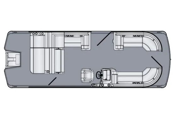Slide: The Image of Manufacturer Provided Image: Top view of 2026 Harris CRUISER 230 SL boat layout with seating and helm. - 11