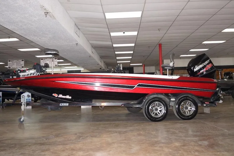 Slide: The Image of 2018 Bass Cat Pantera II boat with Mercury engine in showroom. - 3