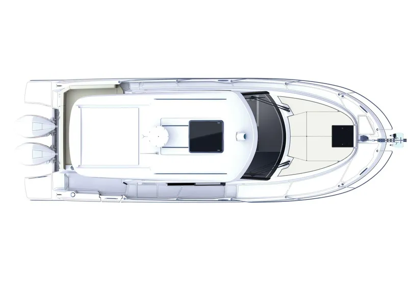 Slide: The Image of Top view of 2025 Beneteau Antares 9 boat layout, showcasing sleek design and spacious deck. - 26