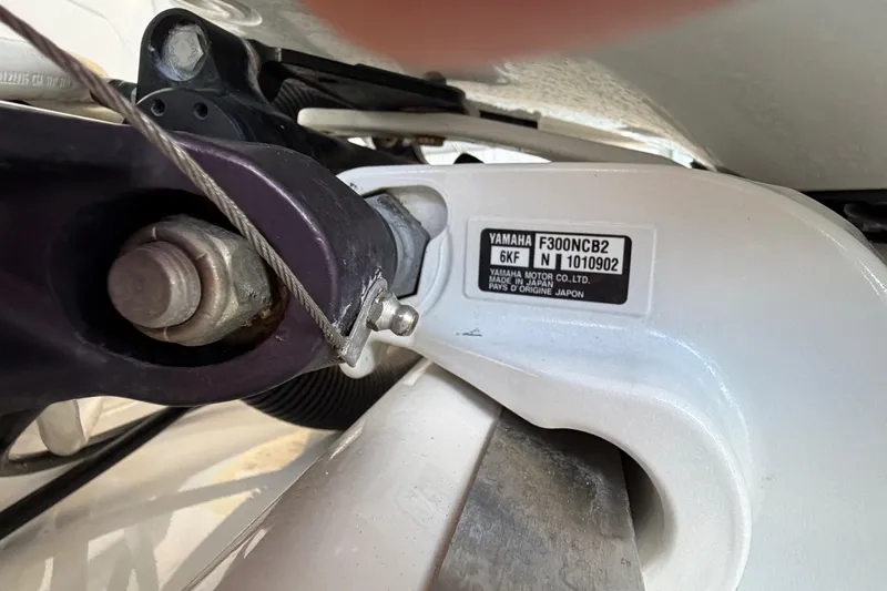 Slide: The Image of Close-up of Yamaha F300NCB2 engine part on 2023 Regal 26 XO boat. - 44