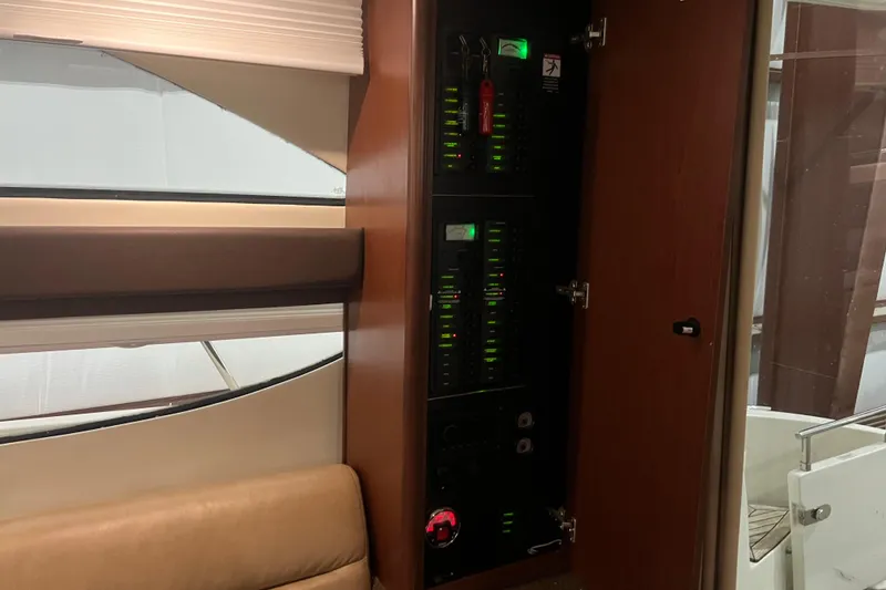 Slide: The Image of Luxurious interior of a 2012 Meridian 341 Sedan yacht with modern amenities. - 9