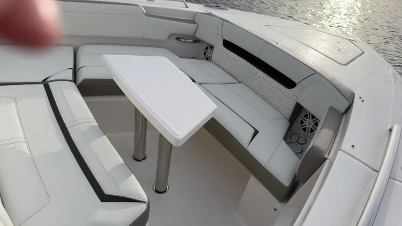 Slide: The Image of Interior of 2024 Tiara Yachts 34 LS featuring elegant seating area. - 39