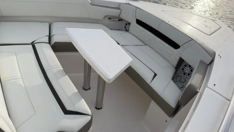 Slide: The Image of Interior of 2024 Tiara Yachts 34 LS with stylish seating. - 40