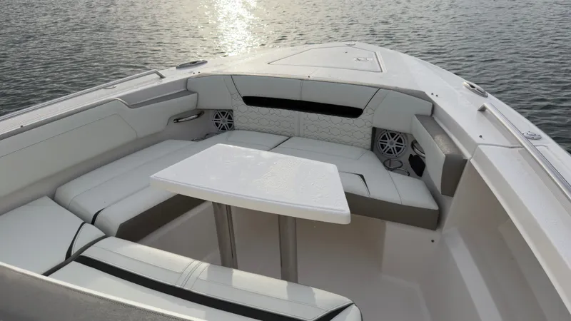 Slide: The Image of Interior of 2024 Tiara Yachts 34 LS with seating and table. - 41