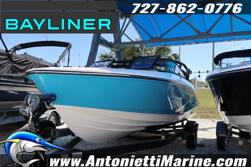 The Image of 2026 Bayliner V20 boat on display at Antonietti Marine dealership. - 1