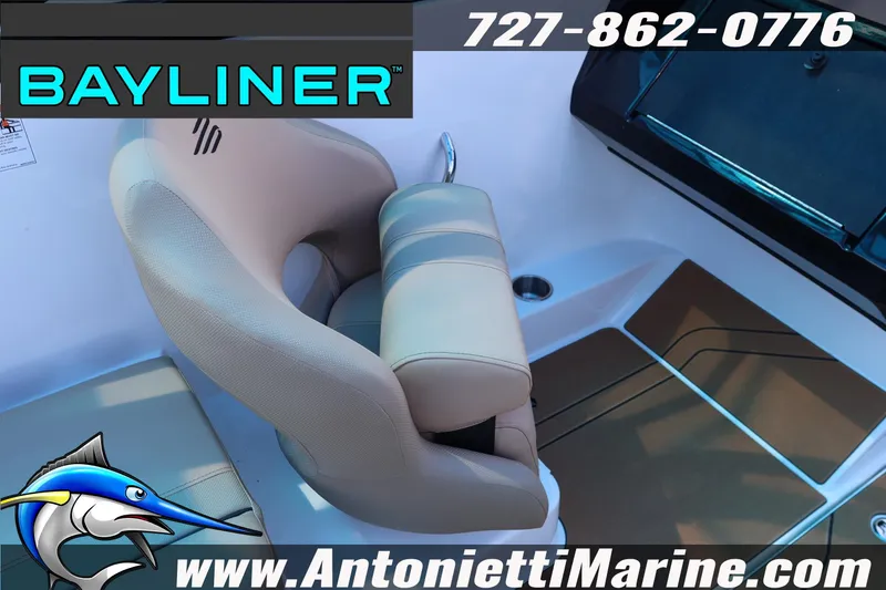 Slide: The Image of Bayliner V20 2026 boat interior with comfortable seating, showcased by Antonietti Marine. - 12
