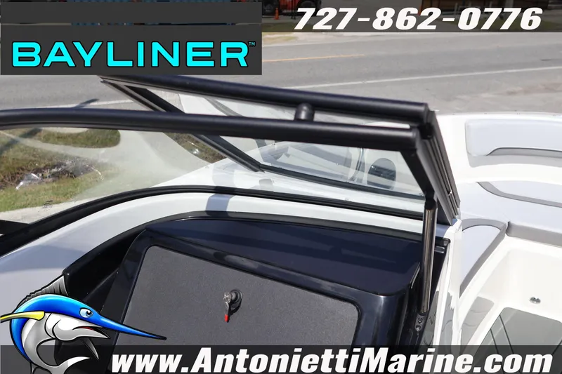 Slide: The Image of 2026 Bayliner V20 boat interior with open windshield, showcased by Antonietti Marine. - 21