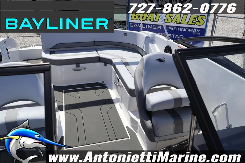 Slide: The Image of Interior view of 2026 Bayliner V20 boat at Antonietti Marine sales. - 24