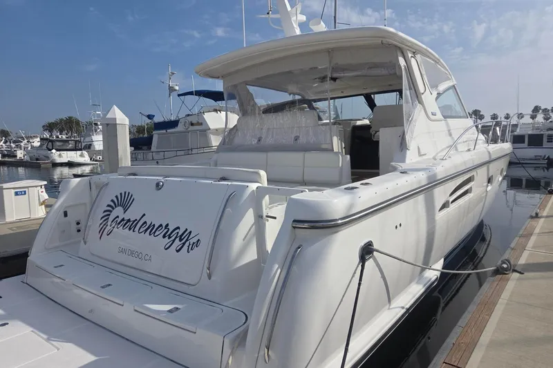 Slide: The Image of 2001 Tiara Yachts 5200 Express docked in San Diego marina. - 3