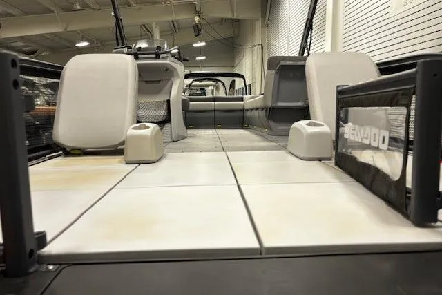 Slide: The Image of 2022 Sea-Doo Switch Cruise 21 interior view, showcasing spacious seating and modern design. - 13