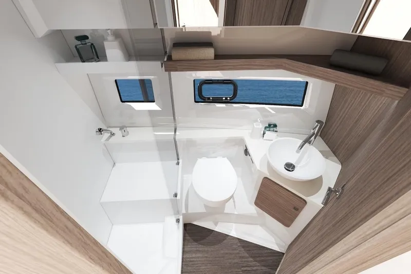 Slide: The Image of Modern bathroom interior on 2026 Jeanneau NC 1095 Fly Series 2 yacht. - 7