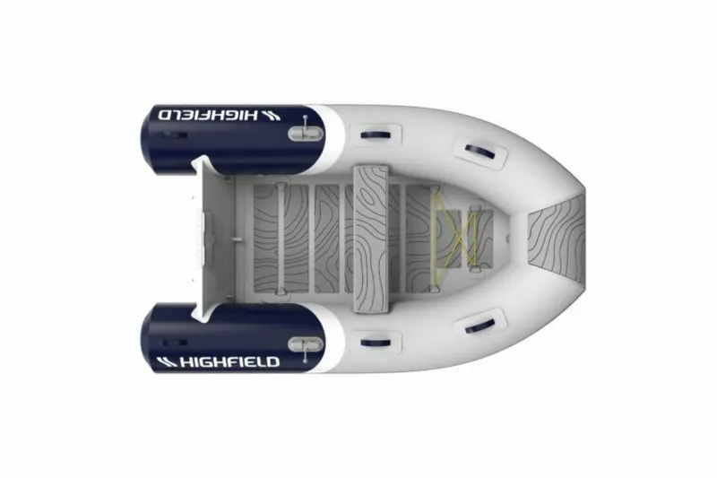 The Image of 2026 Highfield Roll-Up 250 inflatable boat, top view, featuring sleek design and durable materials. - 1