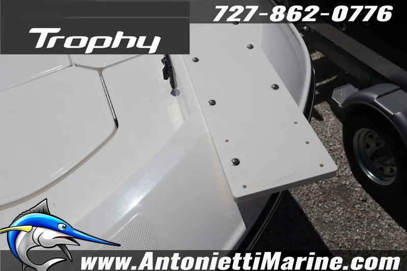 Slide: The Image of Bayliner Trophy T18 boat, 2026 model, displayed at Antonietti Marine dealership. - 4