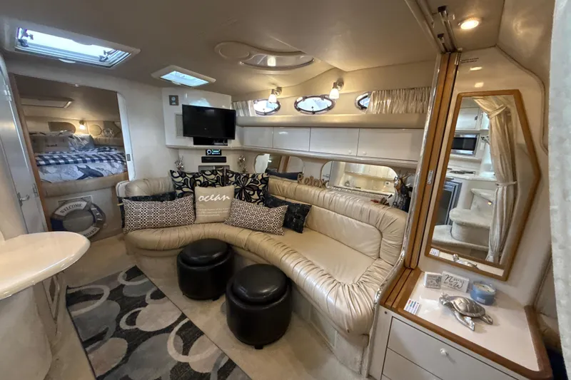 Slide: The Image of Luxurious 1995 Sea Ray Sundancer 370 interior with plush seating and modern amenities. - 25