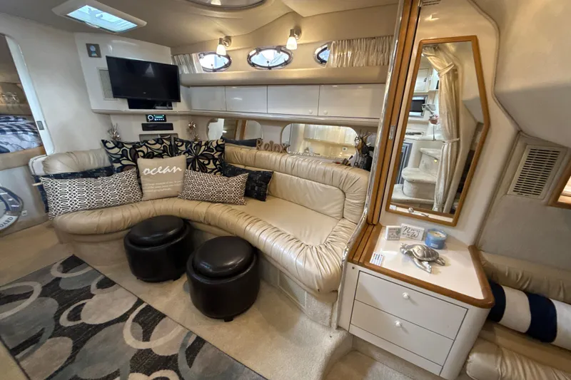 Slide: The Image of Luxurious 1995 Sea Ray Sundancer 370 interior with plush seating and modern amenities. - 26