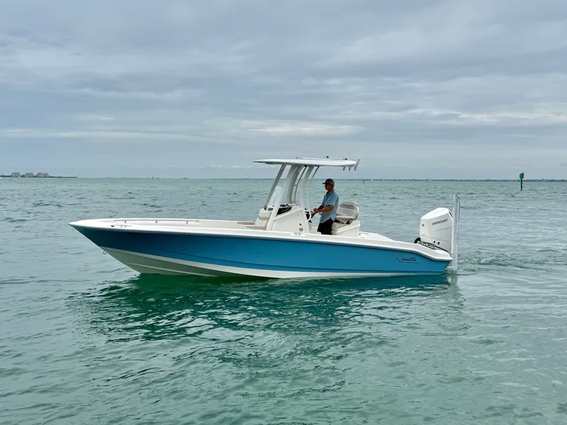 Slide: The Image of 2026 Boston Whaler 250 Dauntless on calm sea. - 0
