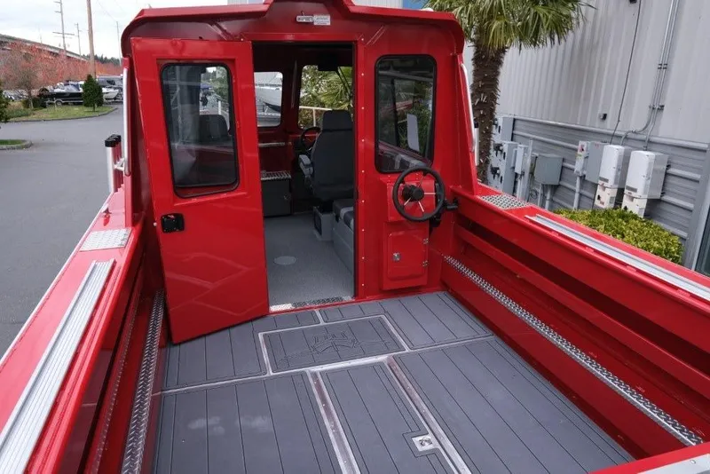 Slide: The Image of 2026 Hewescraft 240 Ocean Pro ET Hardtop, red exterior, open cabin view. - 8