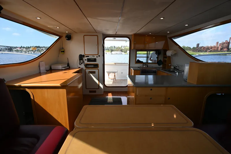 Slide: The Image of Luxurious interior of 2002 Roger Hill Power Cat 41.4 with scenic water views. - 59