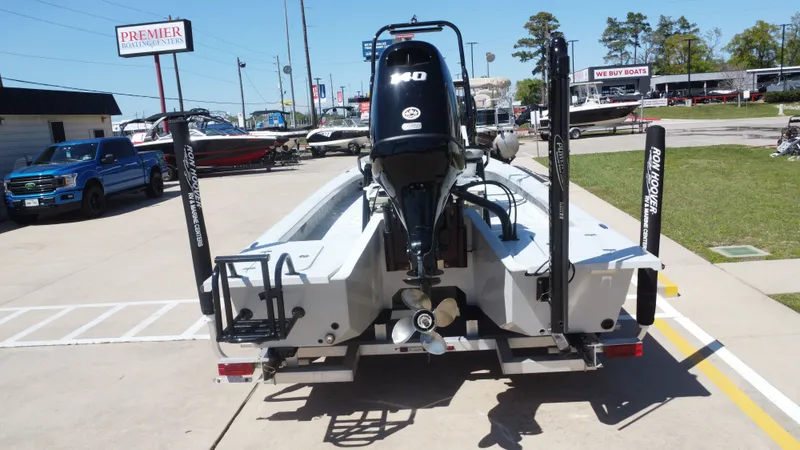 Slide: The Image of Rear view of a 2024 Majek 21RFL boat on a trailer. - 5
