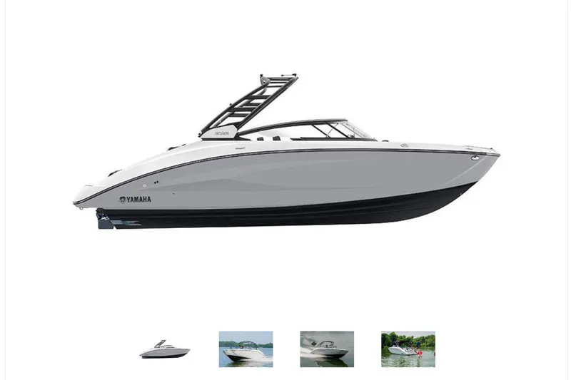 The Image of 2026 Yamaha Boats 252SE, sleek design, side view, white background, luxury watercraft. - 0