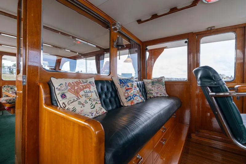 Slide: The Image of Luxurious interior of 1965 De Vries Lentsch 64 Motoryacht with vintage decor and plush seating. - 14