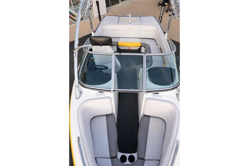 Slide: The Image of 2005 MasterCraft X10 boat interior with sleek seating and modern design. - 37