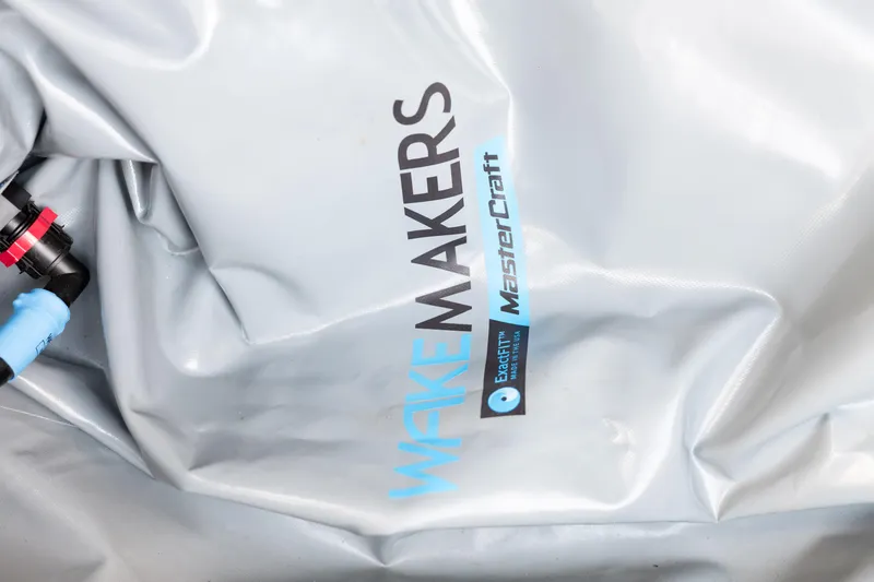 Slide: The Image of Close-up of a WakeMakers ballast bag for a 2005 MasterCraft X10 boat. - 41