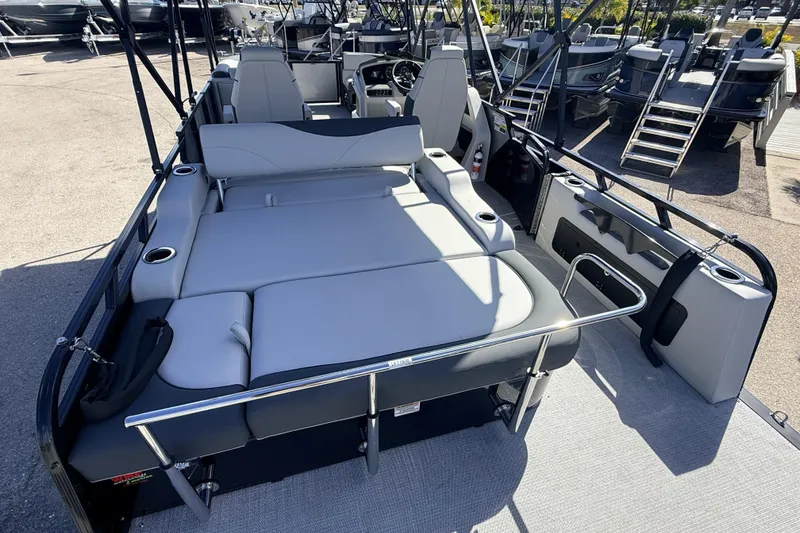 Slide: The Image of 2026 Avalon 2385 LSZ Versatile Rear Bench Tri Toon boat with spacious seating. - 26